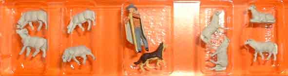 Shepherd with Sheep and Dog