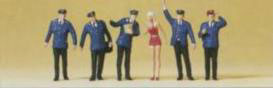 Station staff and passenger